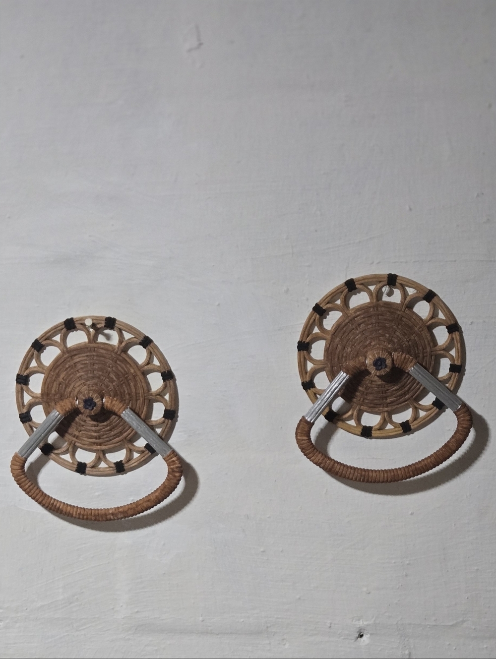 Woven Rattan Vintage Towel Holder - Brown